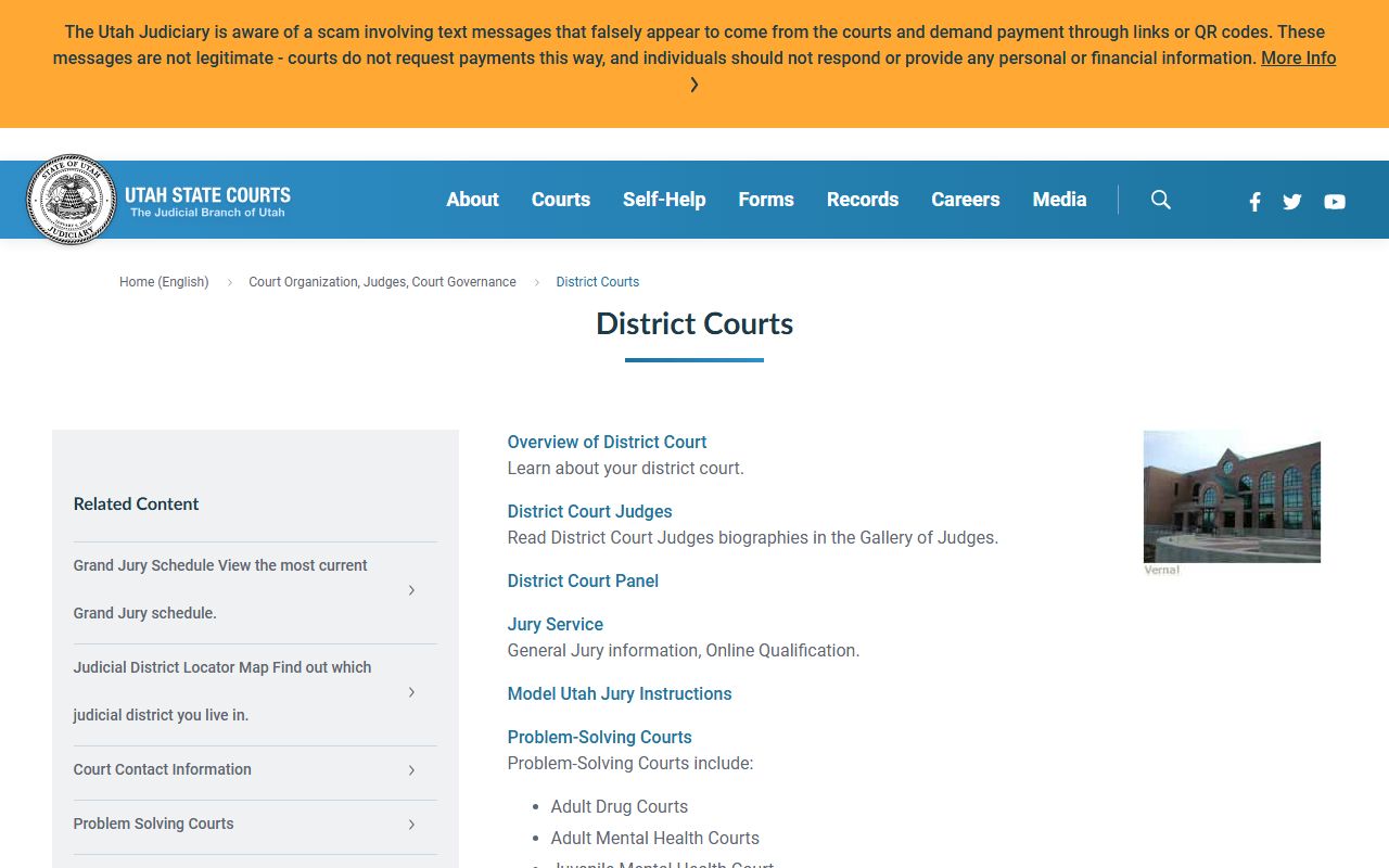 Utah District Courts overview for Salt Lake County court records
