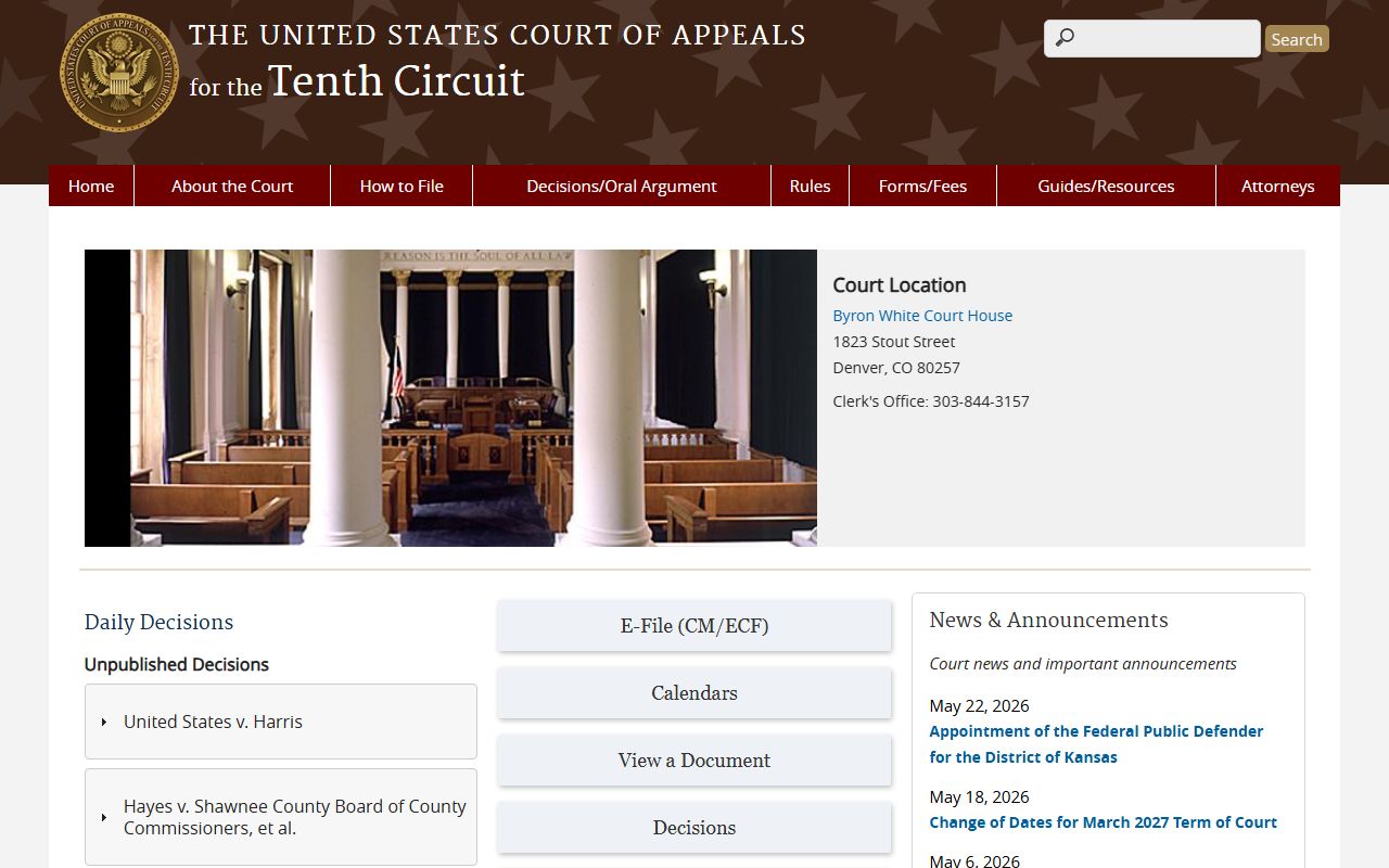 Tenth Circuit Court of Appeals referenced alongside Salt Lake County inmate records