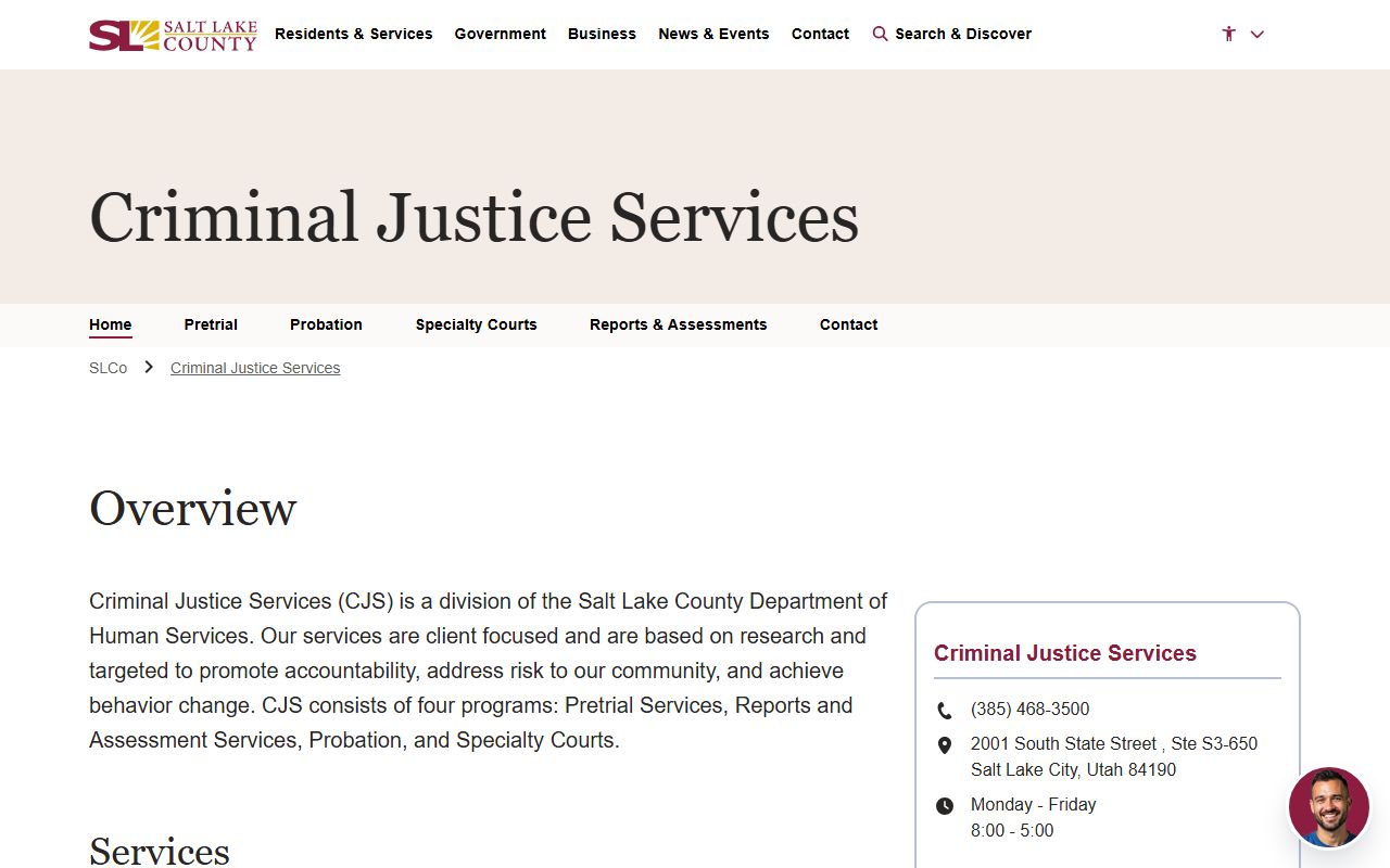 Salt Lake County Criminal Justice Services for traffic and DUI cases