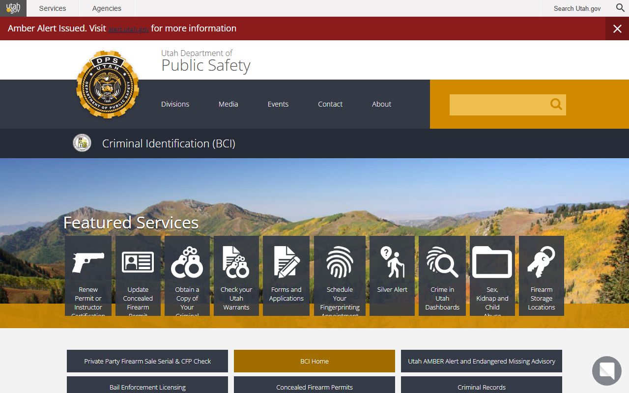 Utah BCI page for expunging Salt Lake County traffic and criminal records